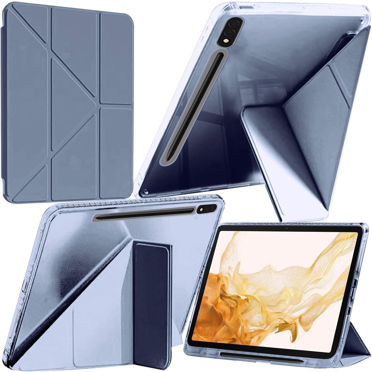 Tablet case 11 inch - schokbestendig - transparant - automatische wek/slaapfunctie - ShopVlot
