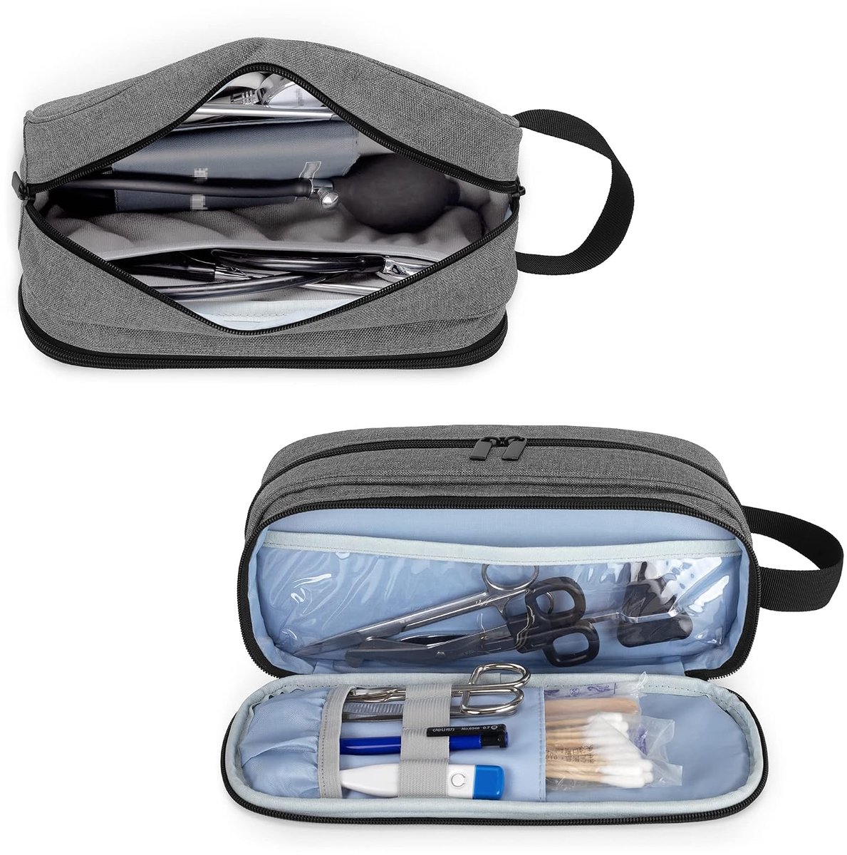 Trunab Stethoscope Carry Case Compatible with 3M Littmann/MDF/ADC, Two Stethoscopes or BP Cuffs, Medical Case with - ShopVlot
