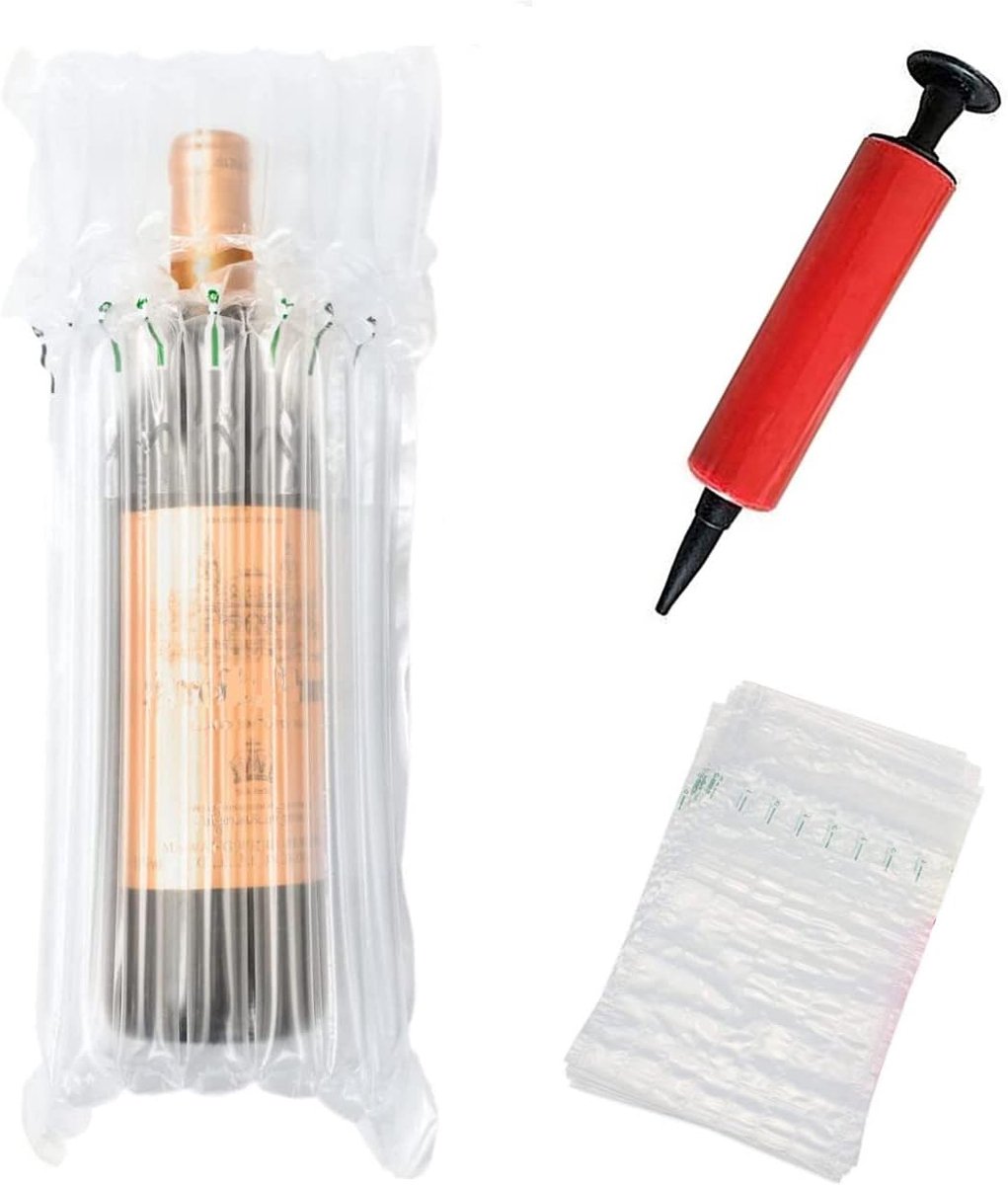Inflatable Bags, 12 Wine Bottle Protective Bags and Inflatable Air Column Bags with Air Pumps for Safe Transport and - ShopVlot
