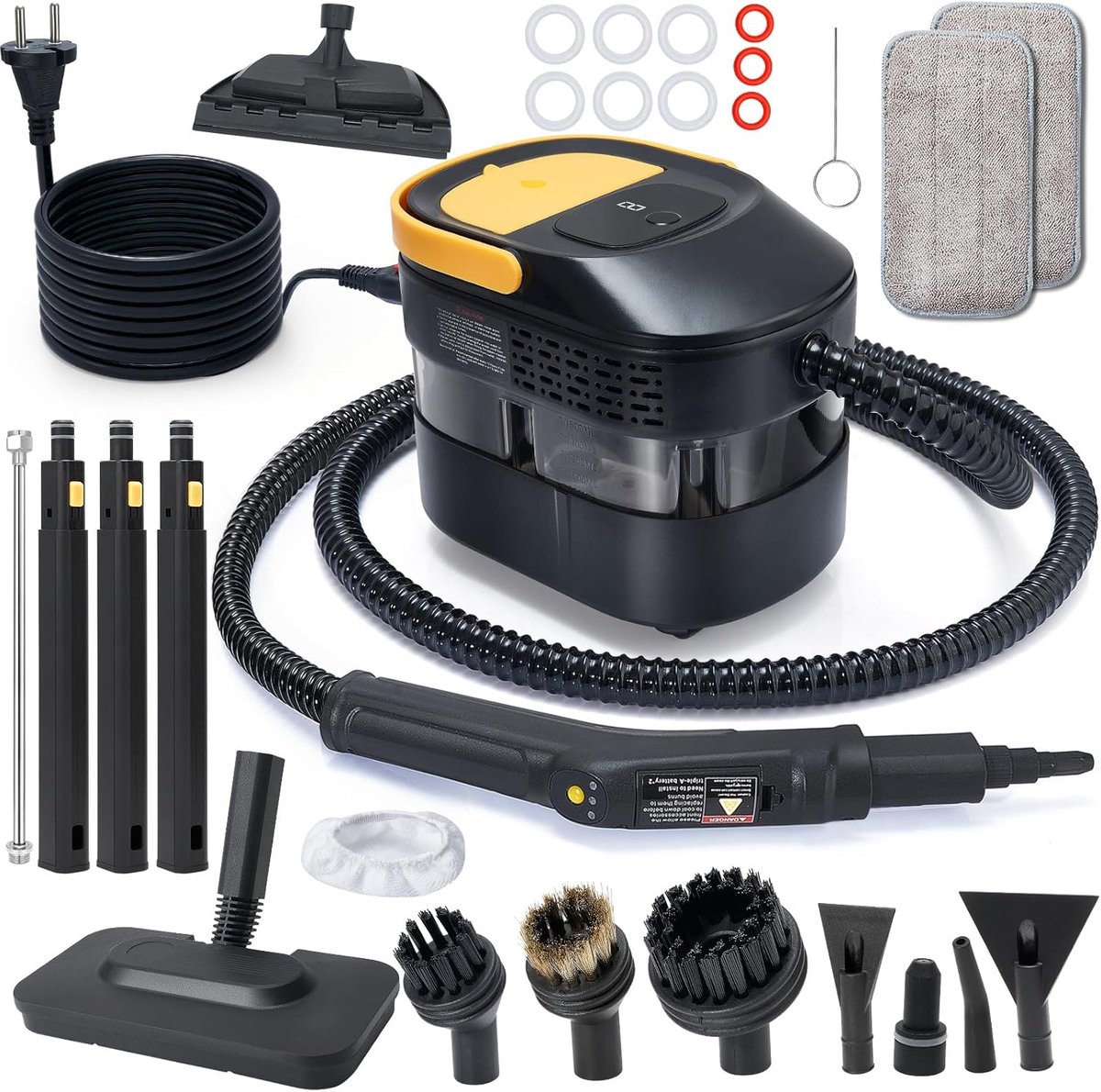 Steam cleaner, 3-stage adjustable handle, 15 seconds warm-up time - ShopVlot