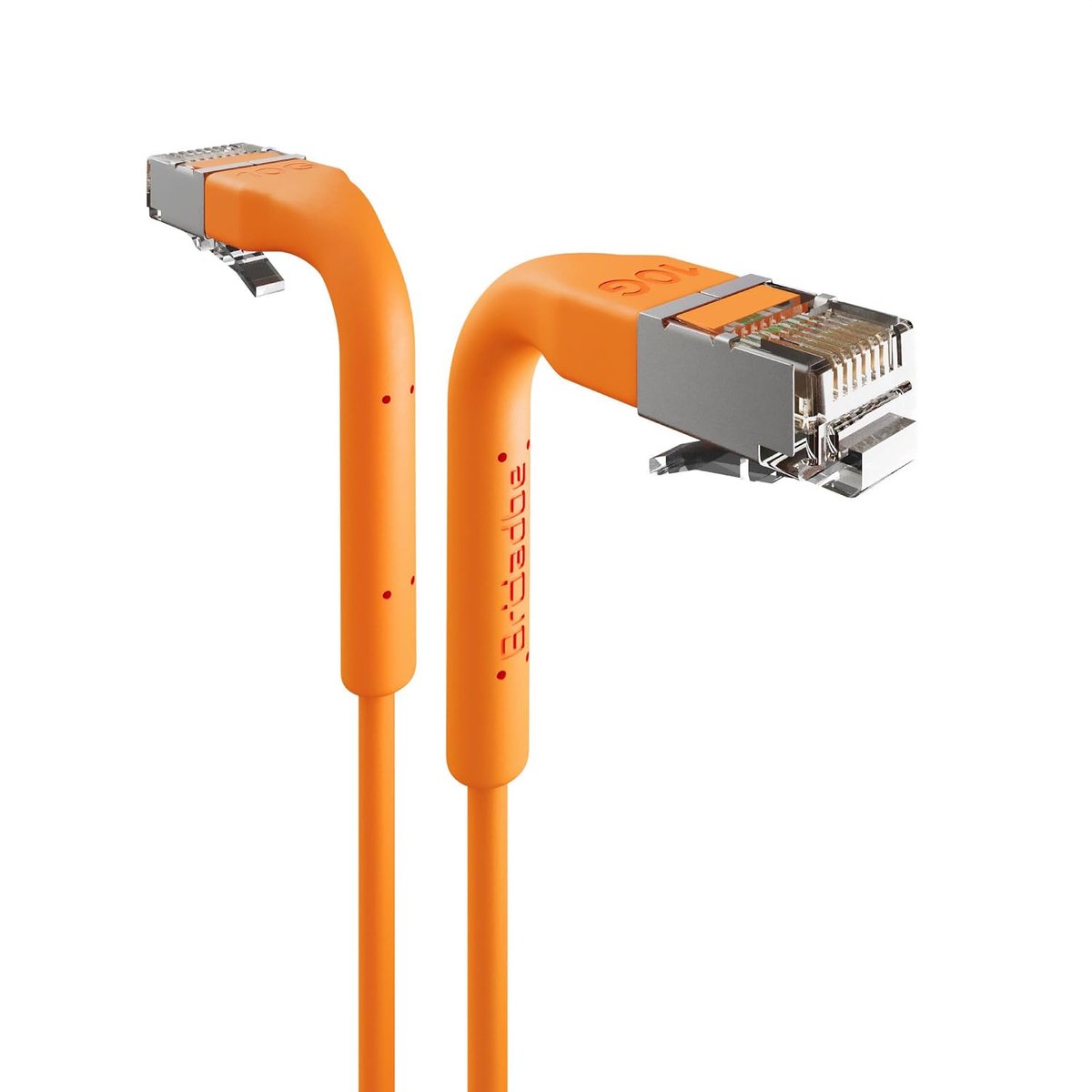 Cat6A Slim Patch Cable 10G 1 ft Orange - Ultra Thin Ethernet Cable, 4mm Diameter, STP Shielding, Flexible RJ45 - ShopVlot