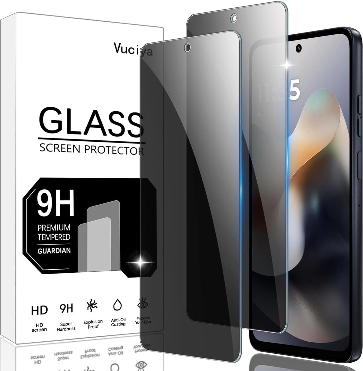 2 stuks privacy volledige privacy voor Motorola Moto G56/G57/G57 Power Screen Protector, anti-kras 9H beschermfolie - ShopVlot