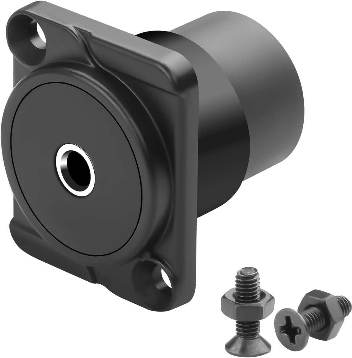 QIANRENON TRS 3.5mm Panel Mount Stereo Connector Coupling 3 Pole 1/8 TRS Female to Female Shot Fixed Adapter Headphone - ShopVlot