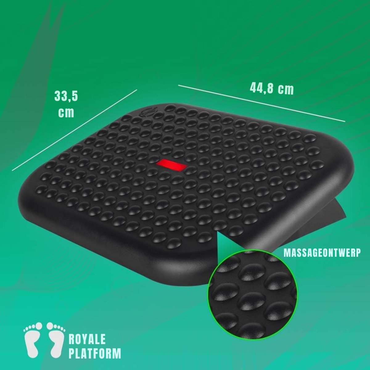 Ploutos® Voetensteun - Verstelbaar Voetensteun - Ergonomische Voetensteun voor Bureau - Zwart - 34cm x 45cm x 13cm