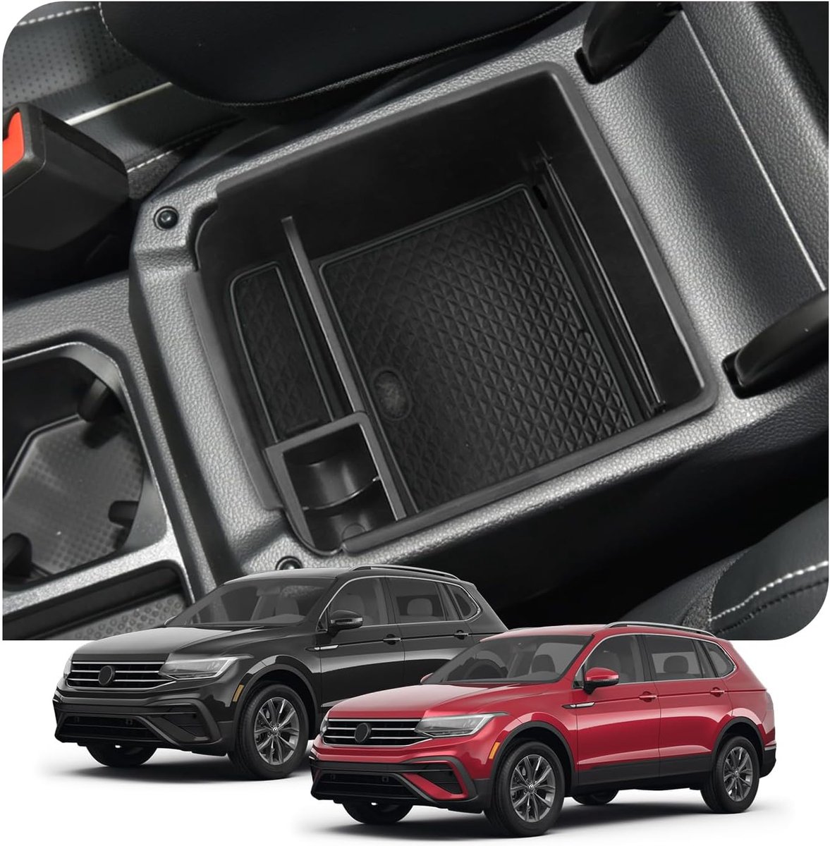 Middenconsole-organizer voor VW Tiguan II 2017-2020 2021 2023 (zwart) - ShopVlot