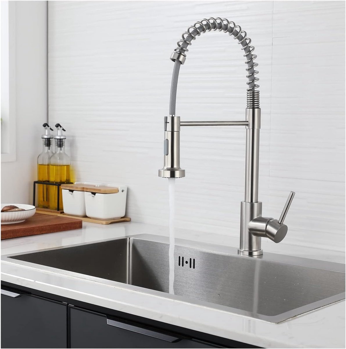 Faucet kitchen - high pressure faucet kitchen pull-out, spring faucet kitchen with pull down sprayer shower, 2 spray - ShopVlot