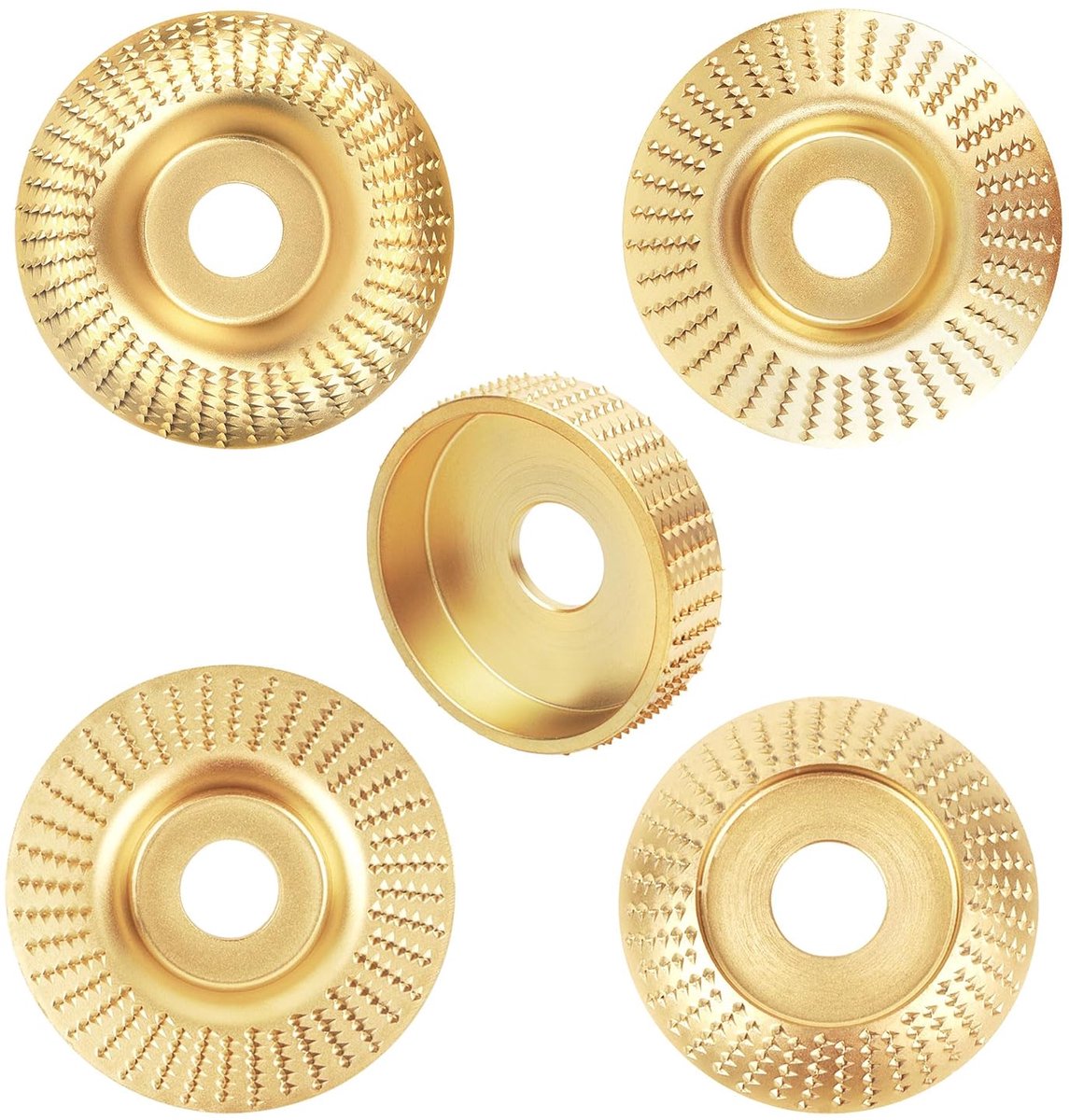 Pack of 5 Wooden Grinding Discs for Angle Grinder Crimping Discs Woodworking Tools for Cutting and Grinding Wood, Soft - ShopVlot