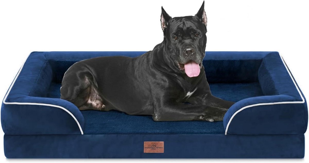 Orthopedisch Hondenkussen – Hondenmand XXL – Hond Comfort – Waterdichte Onderlaag – 137 x 106 cm – Navy Blauw