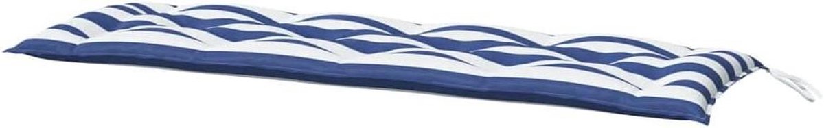 Tuinbankkussen - Bankkussen buiten - Comfortabel Zitten - Waterafstotend Oxford - 150x50x7 cm - Blauw Wit