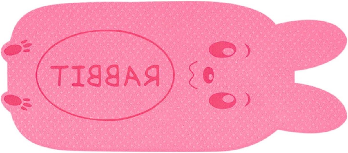 Kinderyogamat - Oefenmat Kinderen - Actief Spelen - Antislip TPE Materiaal - 152 x 61 cm - Roze Konijn
