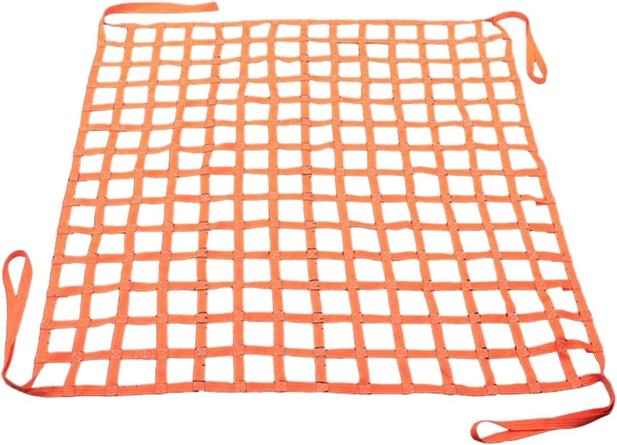 Veiligheidsnet Vrachtwagen - Ladingnet Organisatienet - Lading Zekeren - Scheurbestendig Polyester - 99 x 99 cm - Zwart