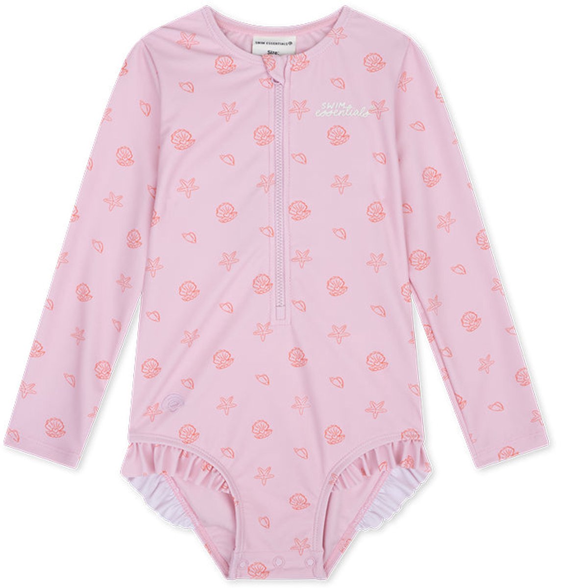 Swim Essentials Uv Badpak Meisjes met Lange Mouwen – Roze – Shell Tastic – 98/104
