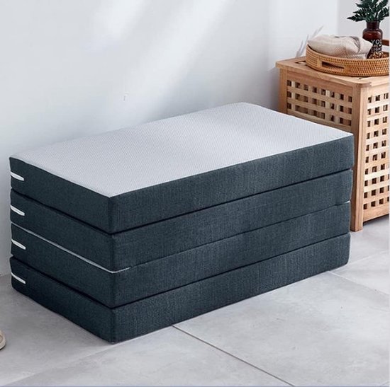 Opvouwbare Schuimmatras - Draagbare Futon Vloerbed - Gast Vriendelijk - Verwijderbare Hoes - 200cm Lang - Rood — afbeelding 3