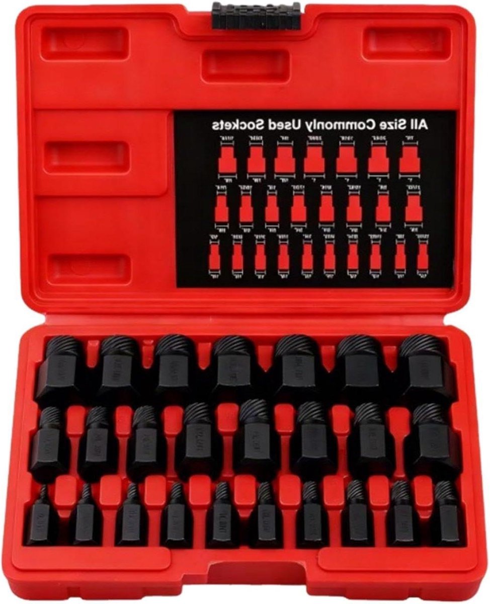 Schroevendraaier set - Bouttrekker Schroefverwijderaar - Defecte schroeven verwijderen - Robuust multi-tand-greepmechanisme - 25 stuks - Grijs