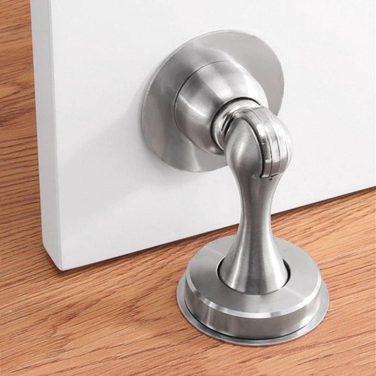 Magnetische Deurvanger - Deurstopper - Deuren Open Houden - Roestvrij Staal - Sterke Magneet - Geborsteld Nikkel