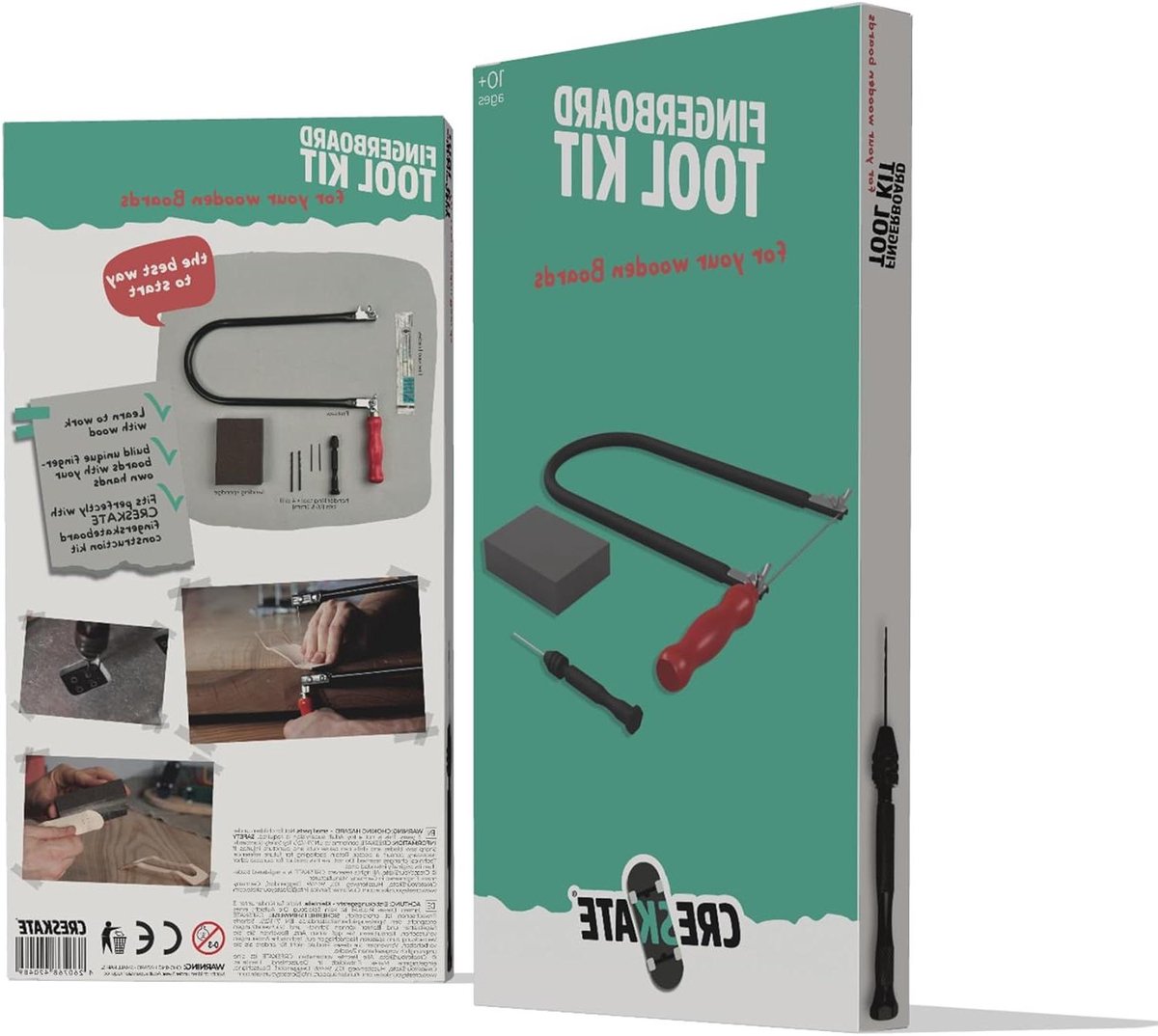 Fingerboard Gereedschap - Mini Gereedschap Set - Zelf Bouwen - Compleet Inclusief Zaag - 10 Delig - Grijs