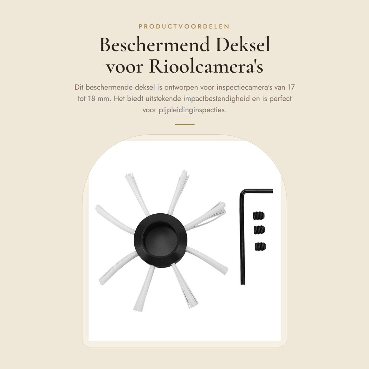 Dailygoods- Rioolcamera Beschermend Dekselwiel - Inspectiecamera Accessoire - Geschikt voor 17/18 mm - Duurzaam Plastic - Eenvoudige Installatie - Maximale Bescherming