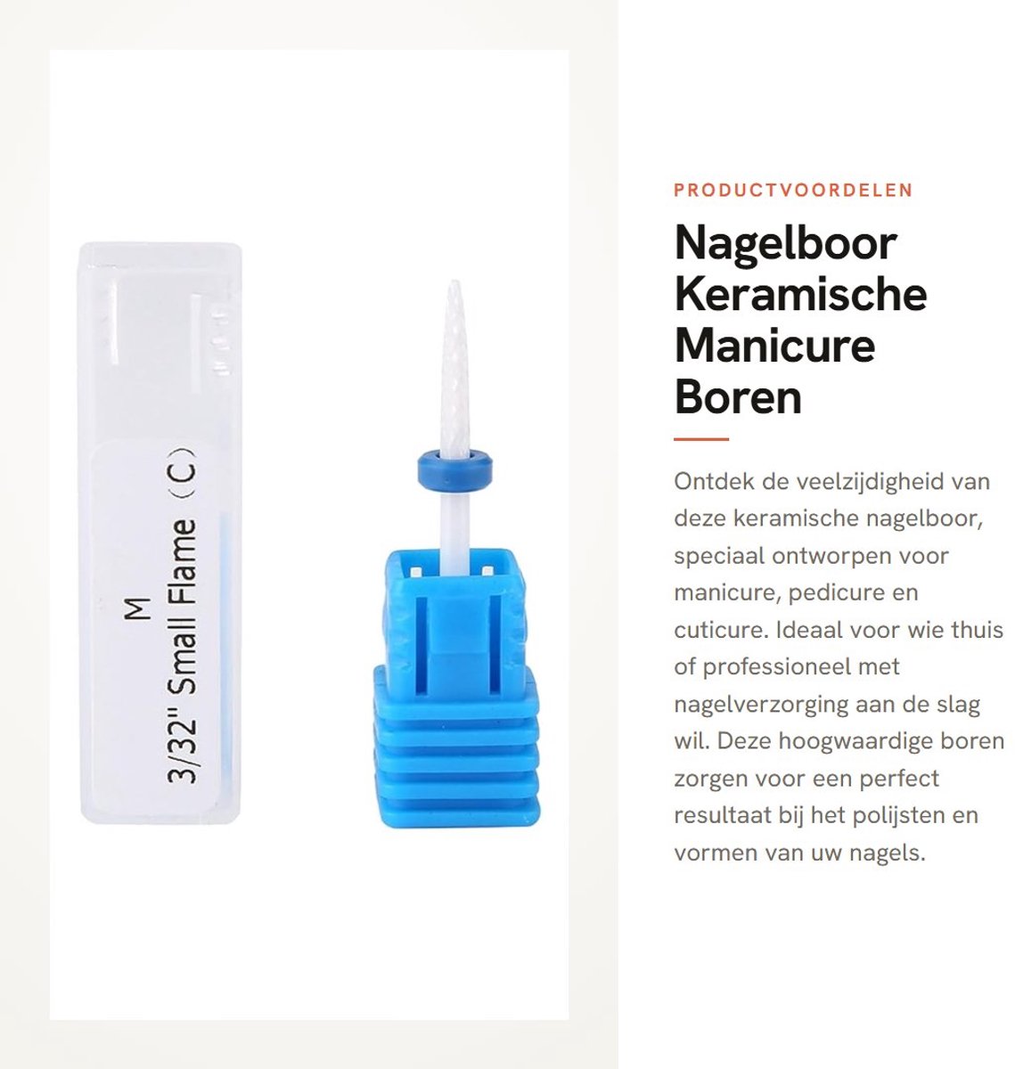 Dailygoods- Nagelboor Keramisch - 5 Soorten Nagelboren - Manicure/Pedicure Gereedschap - Polijsten/Slijpen - Geschikt voor Natuurlijke/Kunstnagels - Comfortabel Aanraakgevoel - Nagelgereedschap