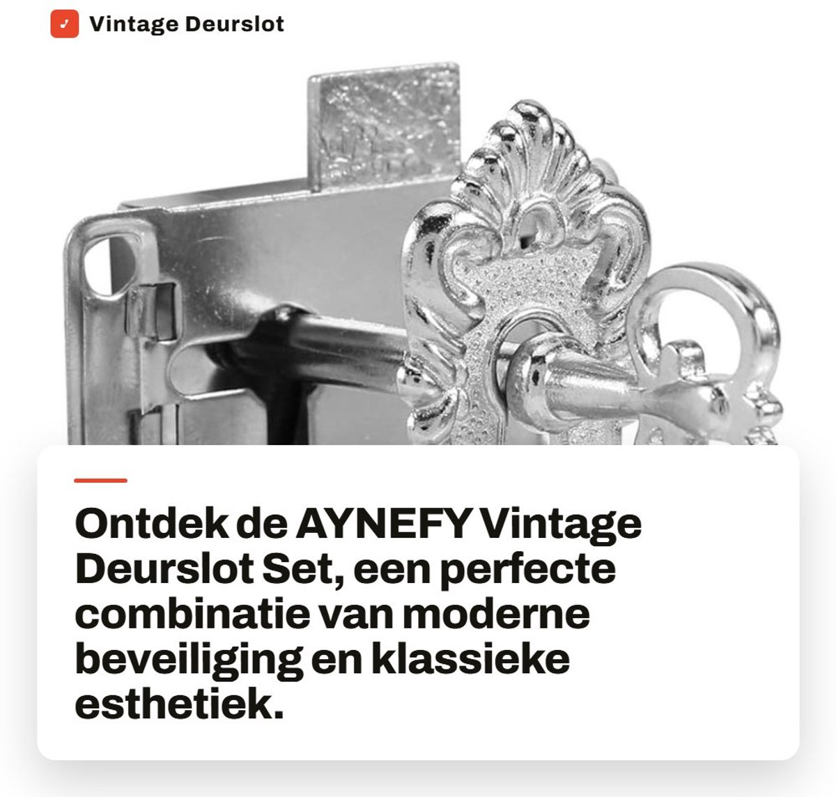 Dailygoods- Antieke Slotset - Retro Deurslot - Kastslot met Sleutel - Meubelbeslag - Geschikt voor Lades en Kasten - Compact Ontwerp 6 x 4 cm