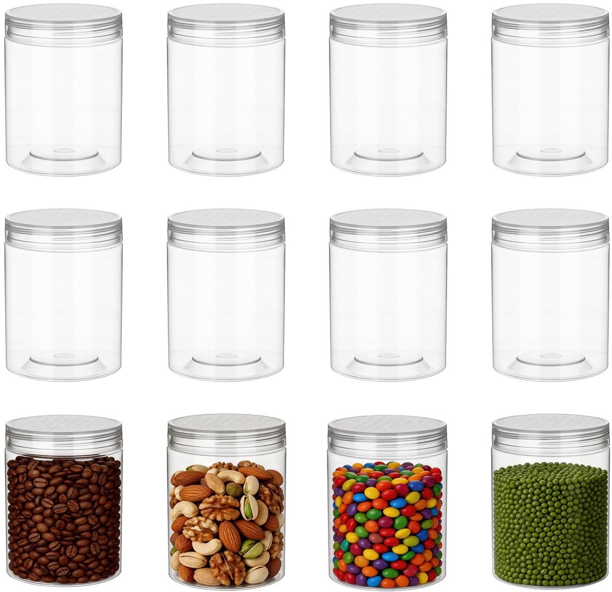 Dailygoods- Bewaardozen 12-delige set - Luchtdichte dozen - 210 ml - Transparant kunststof - Lekvrije bewaardozen - Ideaal voor specerijen - Opbergdozen