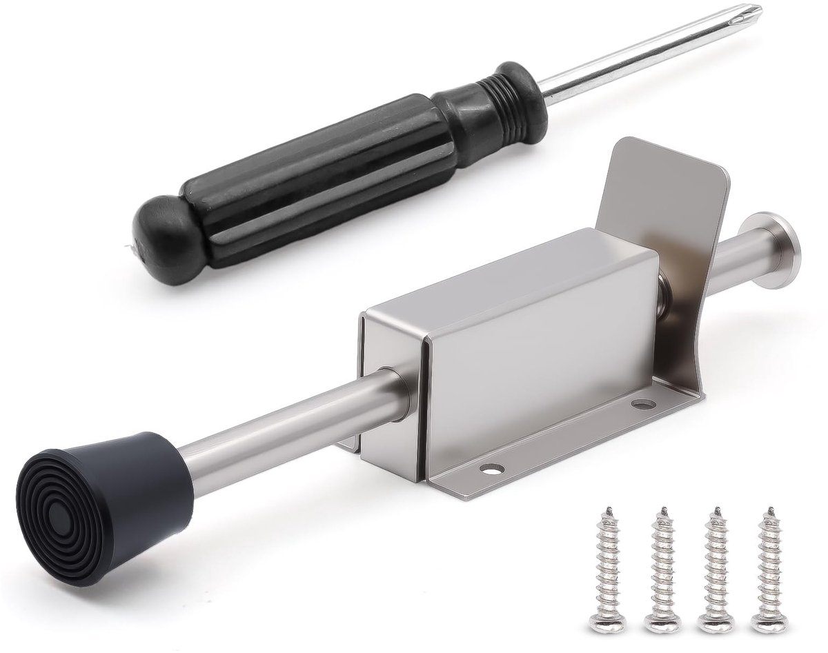 Dailygoods- Deurstopper Roestvrij Staal - Deurbuffer - Deurvastzetter - Deurstopper voor Binnen/Buiten - Deurwig - Voetbediening voor Comfort - Deurhouder