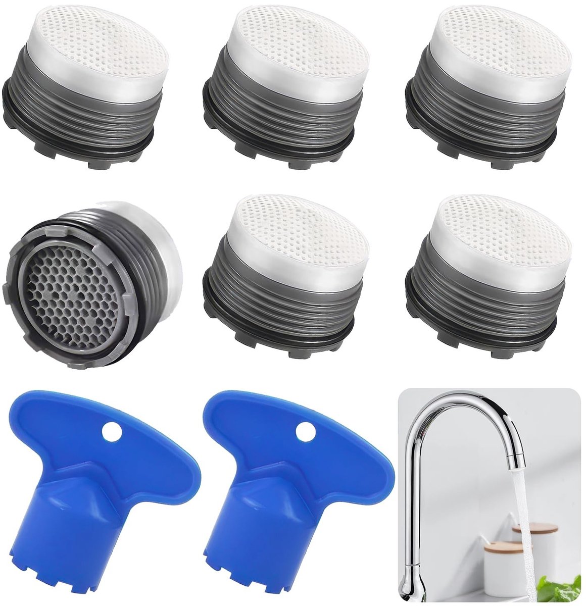 Dailygoods- Beluchters 8 Stuks - Beluchter Kraan - Beluchter M24 - Beluchter Gazon - Waterbesparing tot 40% - Spatvrije Stroom - Kraanbeluchter