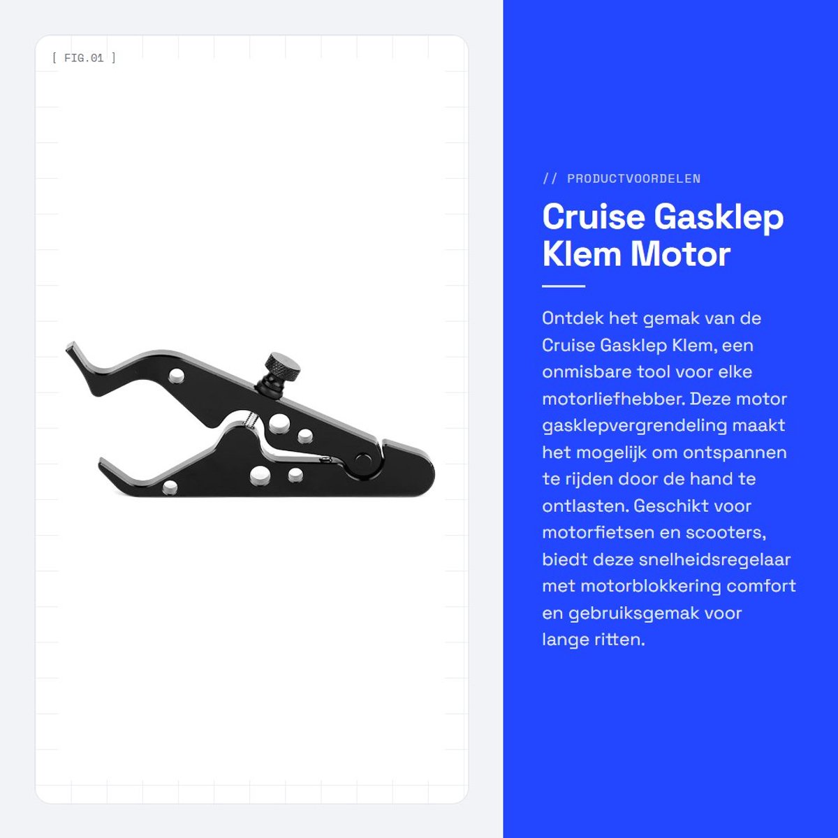 Dailygoods- Gasklepvergrendeling Eenvoudig in gebruik - Motorfiets/Scooter - Cruise Control - Stuurcontrole - Kartelschroef - Ontlasting pols - Tempomatslot