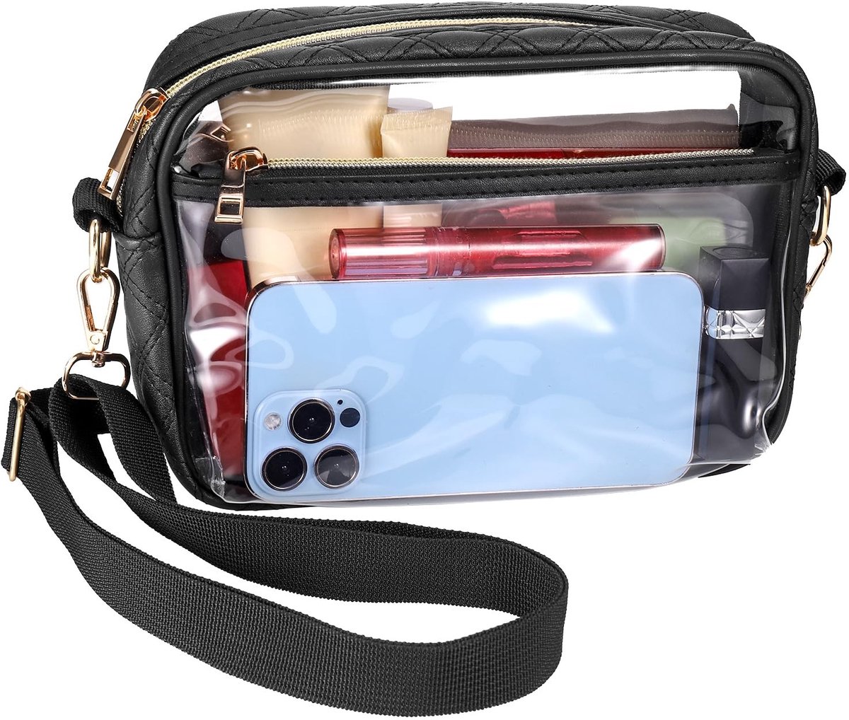 Dailygoods- Boodschappentas Waterdicht - Transparante Tas - Crossbodytas - Concerttas - Verstelbare Riem - Hoogwaardig PVC