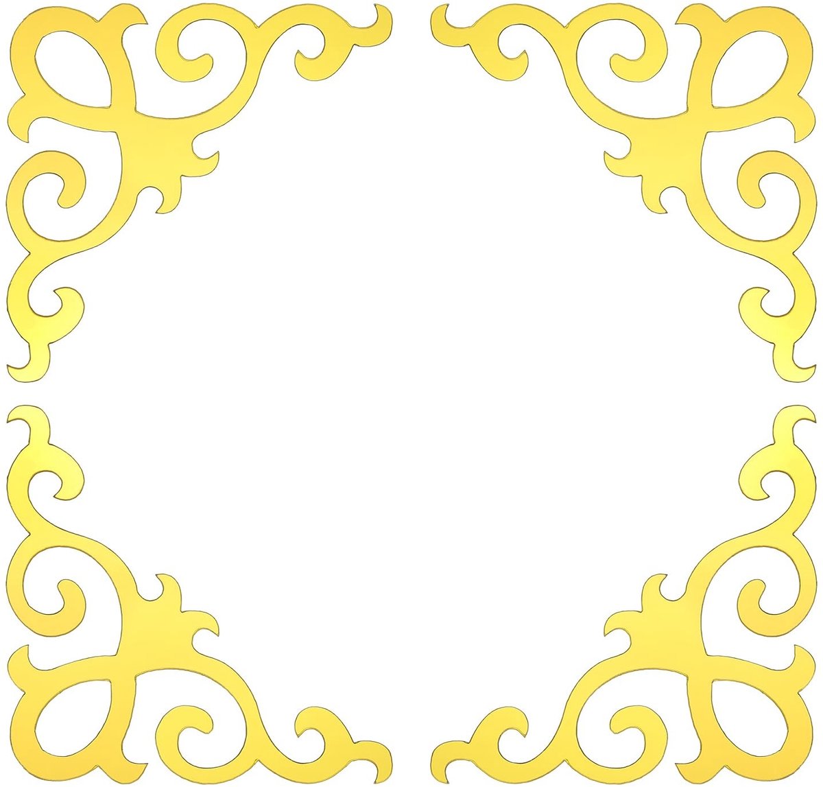 Dailygoods- Muurstickers 8 Stuks - Zelfklevende Spiegelstickers - Acrylmateriaal - Decoratie Slaapkamer - Donkergoud - 15 x 15 cm