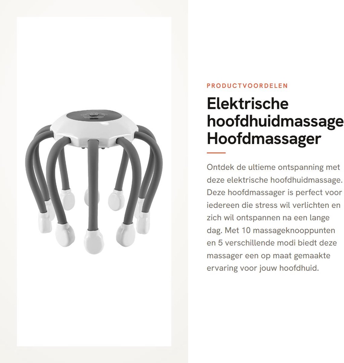 Dailygoods - Elektrische hoofdhuidmassage - Hoofdmassager - Draadloze ontspanning - Draagbaar formaat - 5 massage modi - Geschikt voor stressverminder...