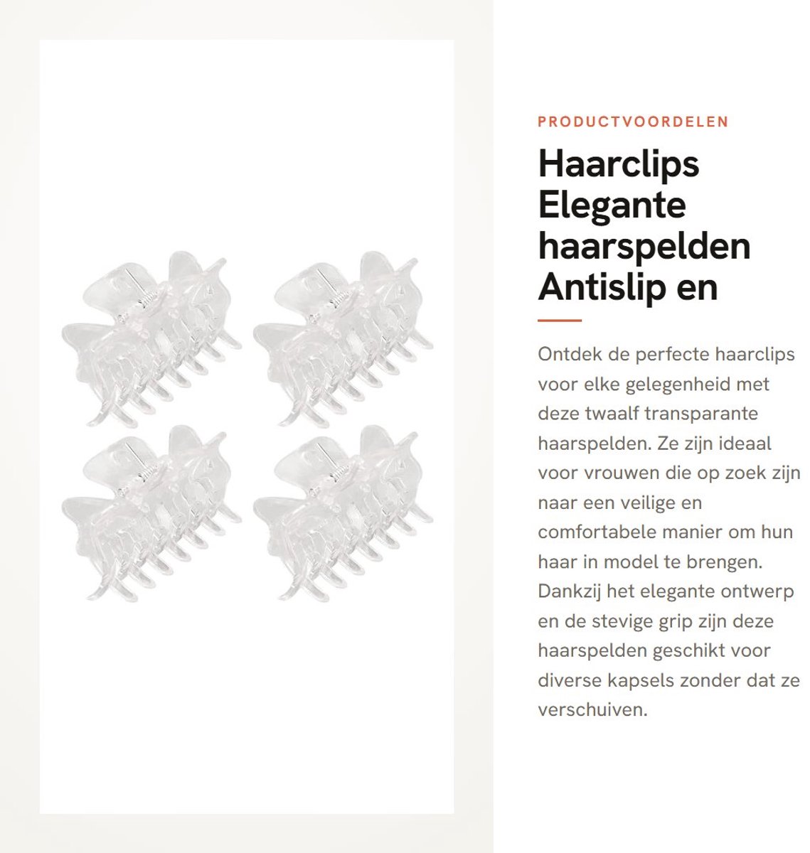 Dailygoods- Haarclips Twaalf Transparante - Antislip Haarspelden - Stevige Grip - Elegante Kunststof - Geschikt voor Vrouwen - Veilig en Comfortabel