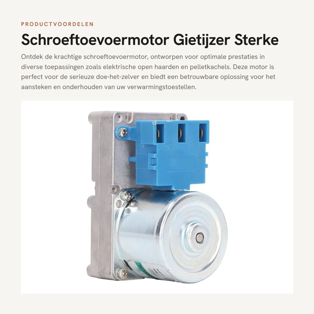 Dailygoods - Schroeftoevoermotor - Gietijzer - Sterke geleiding - 20 W - Voor pelletkachel - Geschikt voor PHC90 en PP60