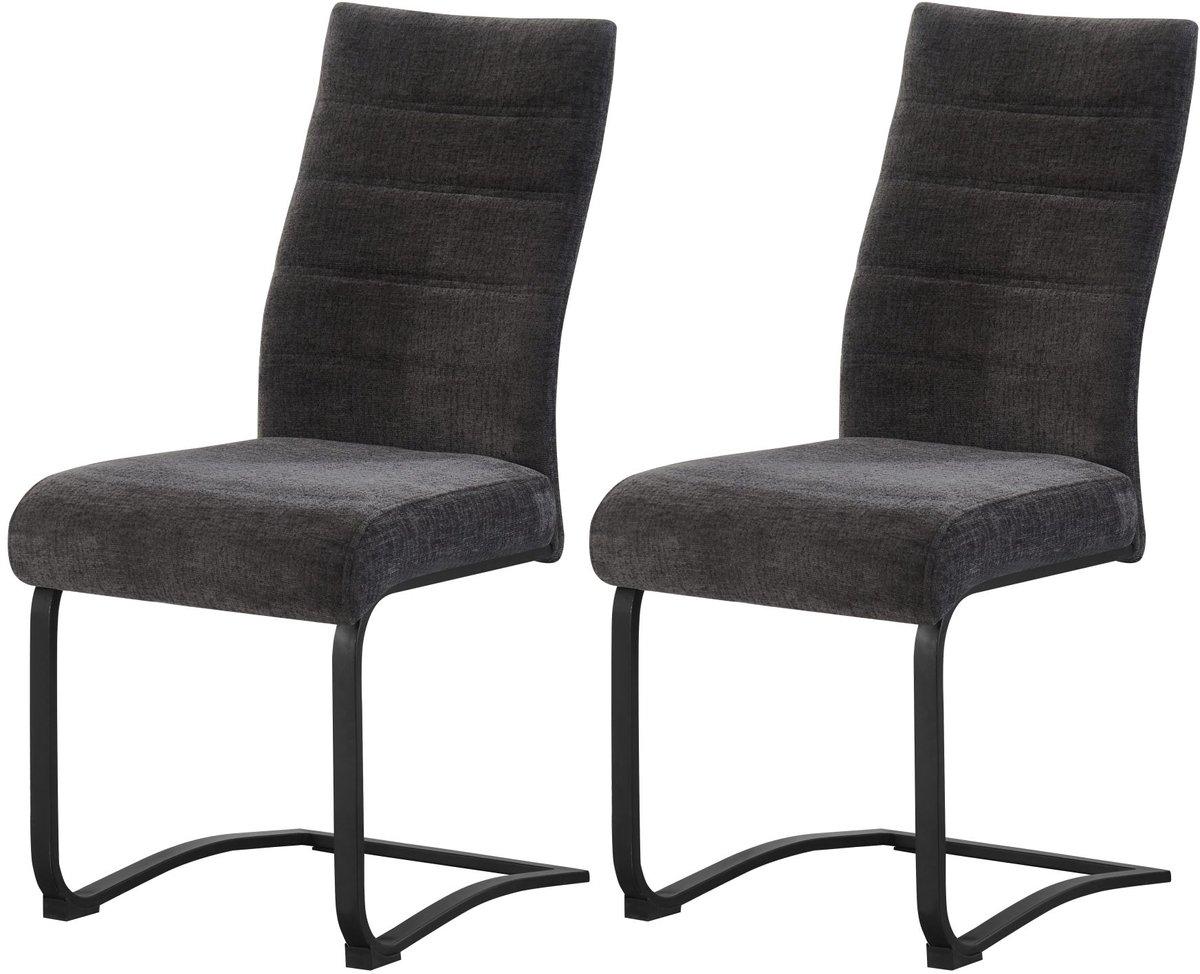 Furnilux Leni stoel set van 2 in antraciet - Moderne design fauteuils - 43cm blanc