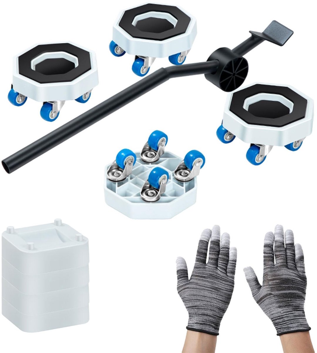 Dailygoods- Meubelroller met 360° Rubberen Wielen - Meubeltransportwielen - Transportroller - Antislip Pads - Draagstandaard - Veilig Ontwerp