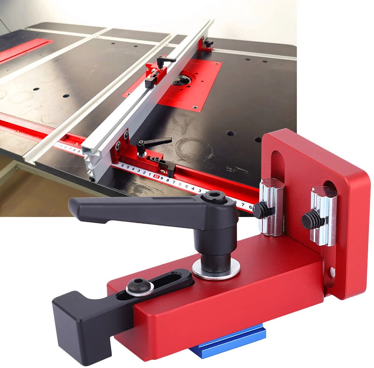 Dailygoods- Geleiderail Chute Locator - Aluminiumlegering - Houtbewerking - Professioneel Ontwerp - Duurzaam - Eenvoudig te Bedienen - Geleiderailstop