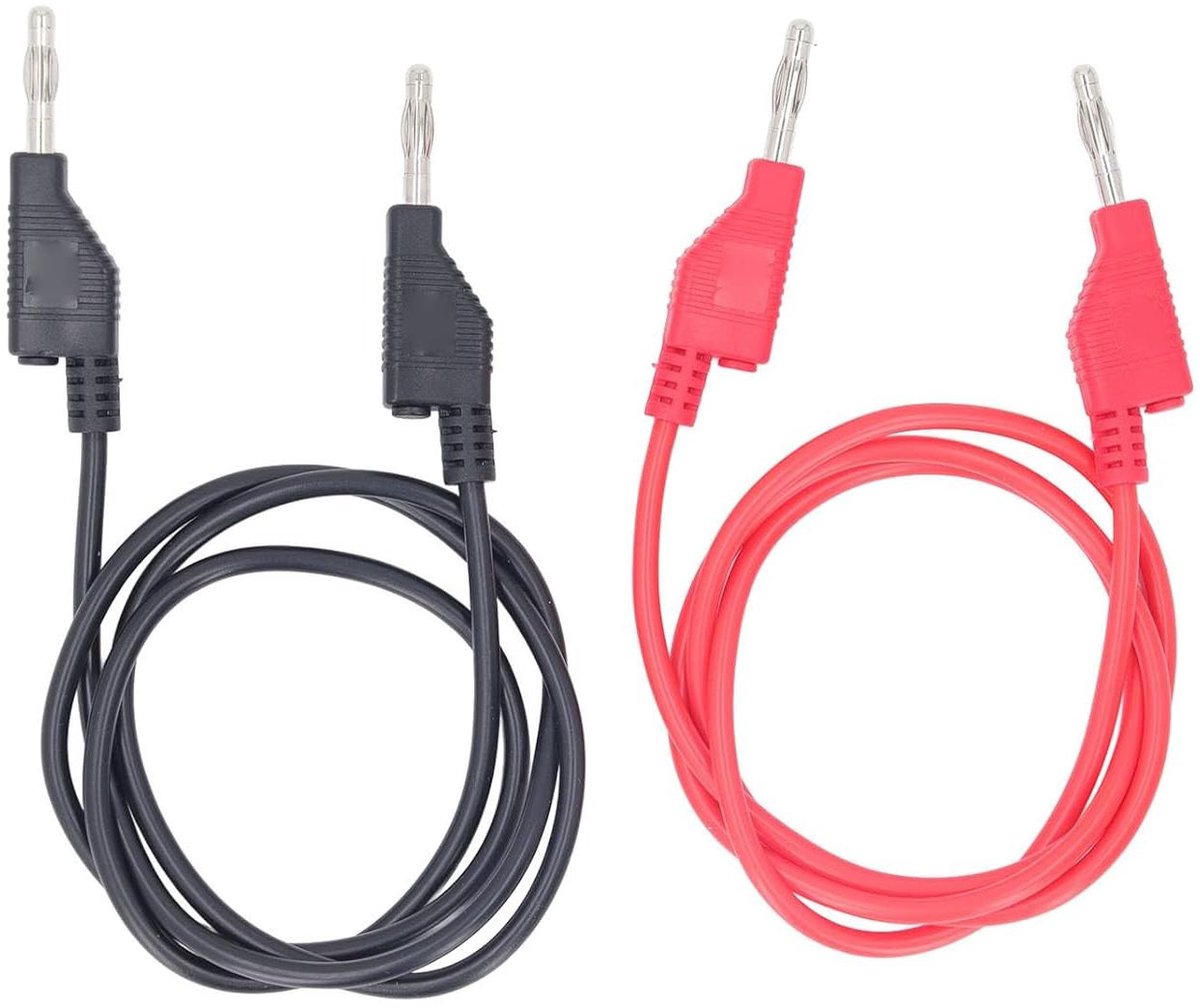 Meetsnoeren Banaan naar Banaan - Testkabels Siliconen - Elektrische Tests - Stapelbaar Ontwerp - 4 mm 80 cm - Multicolor