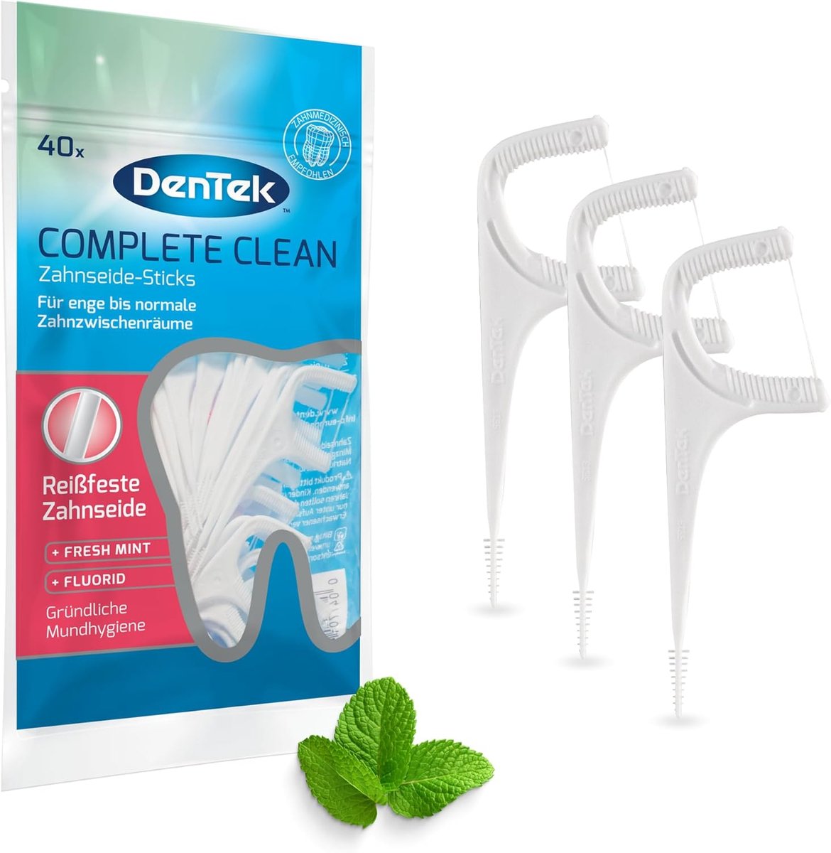 SnelShoppen - Complete Clean Floss Sticks - Scheurbestendig - Tandenflos voor Tussen Tanden - Munt Smaak - Met Fluoride - Tongschraper - Tandenstokers
