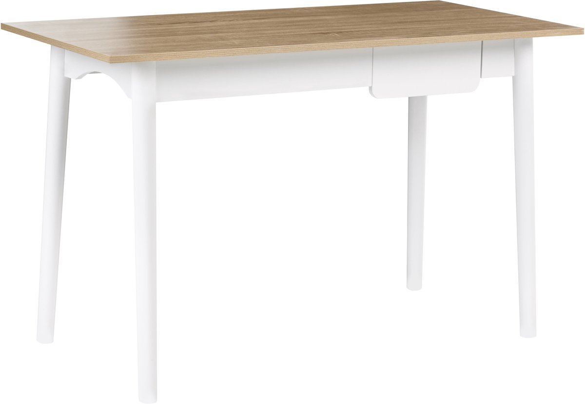 VITRION - Bureau - Wit/Lichtbruin - Vezelplaat