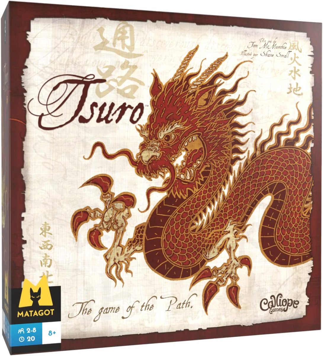 SnelShoppen - Matagot Tsuro Bordspel - Strategisch bordspel voor 2-8 spelers - Meer kleurige speelstukken - Leuk voor gezelschapsspellen, feestavonden
