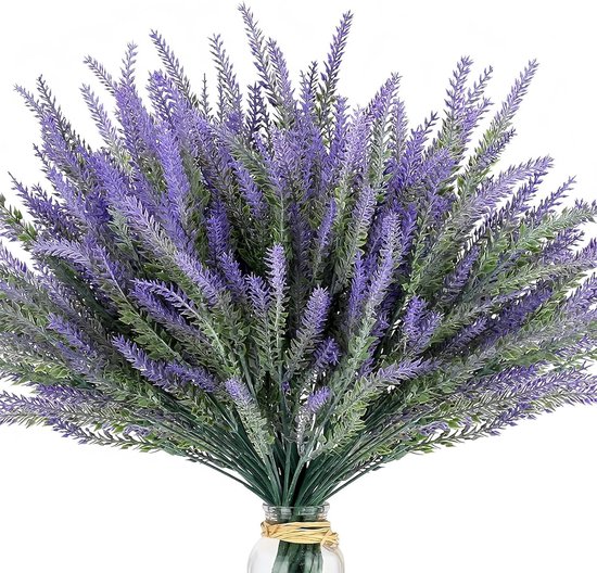 SnelShoppen - Kunstlavendel Bloemen Decoratie 12 Stuks Simulatie Lavendel 38 cm Premium Kunstbloemen Plant Decoratie voor Huis, Tuin, Kantoor, Potten