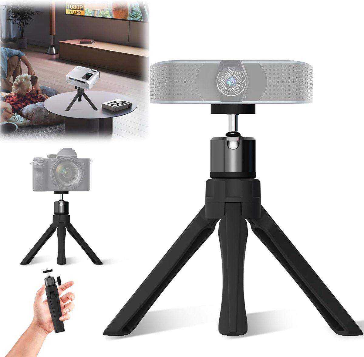 SnelShoppen - Mini Beamer Table Holder voor Camera - Compacte Projector Bevestiging - Flexibele Positionering - Ideaal voor Thuis, Kantoor en Kleine R