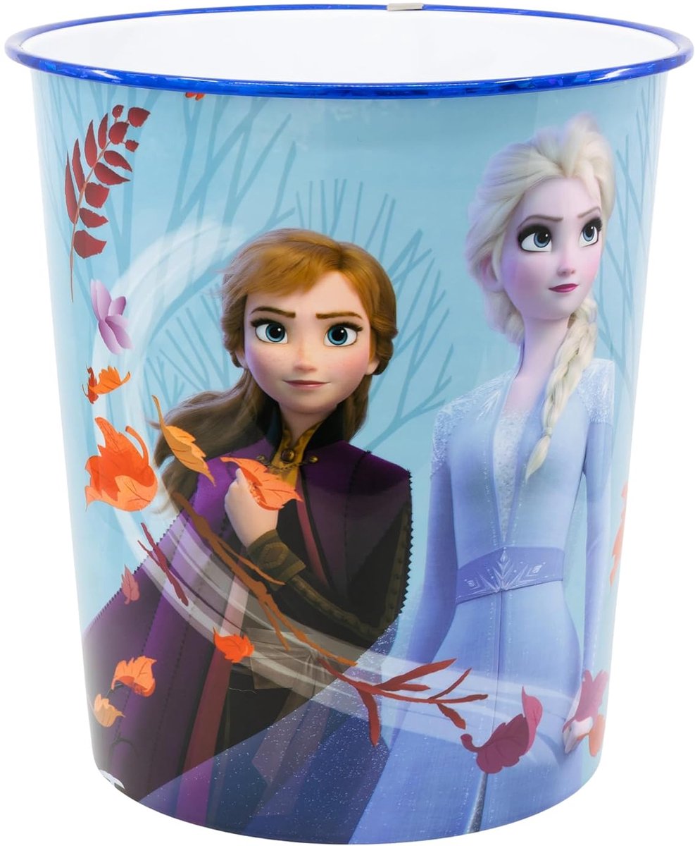 SnelShoppen - PRACHTIGE Afvalbak Plastic Frozen 10000ml - Decoratieve Prullenbak voor Kinderkamer, Lichtgewicht en Duurzaam Ontwerp voor Jongens en Me