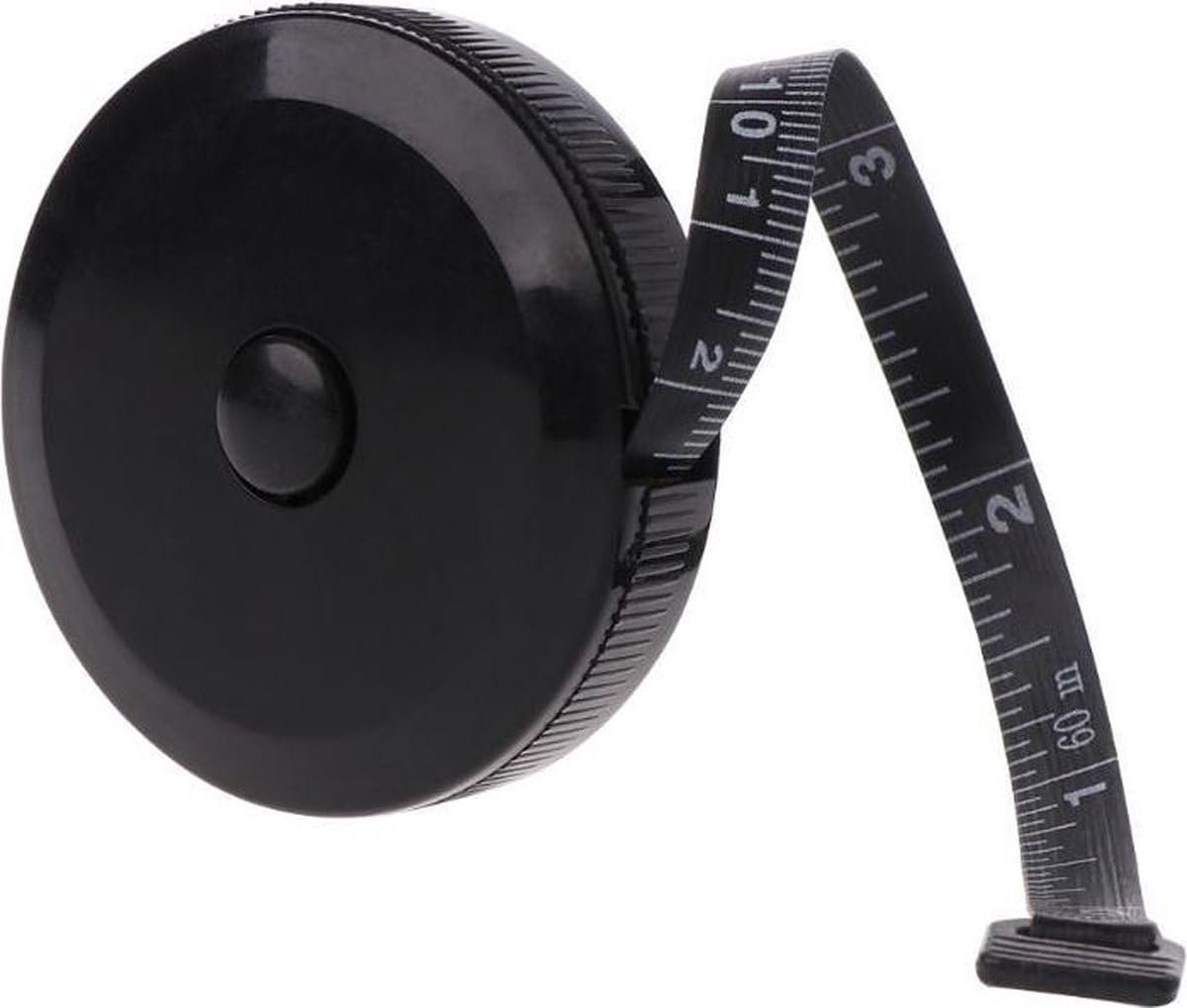 SnelShoppen - Tape Measure 150 cm/59 inch - Flexibele Body/Clothing Meetlint - BMI Meter - Zwart - 1 stuk - Ideaal voor Kleding, Naaien en DIY Project