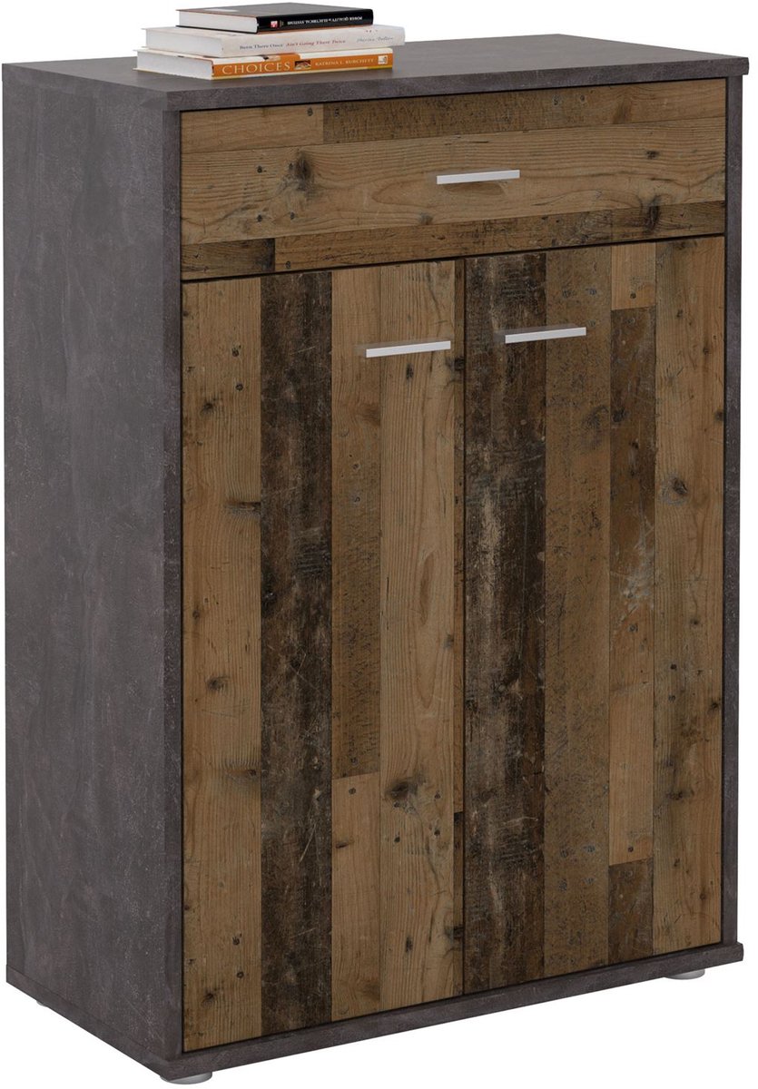Commode TOMMY met lade - Donker beton/Old Style