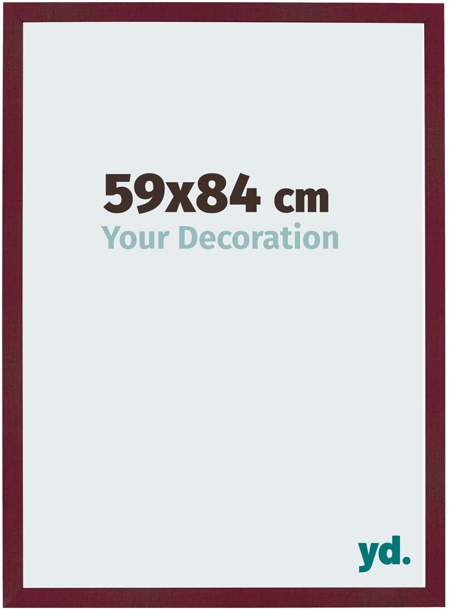 Your Decoration - Fotolijst 59x84 cm - MDF - Wijnrood Geveegd - Bologna