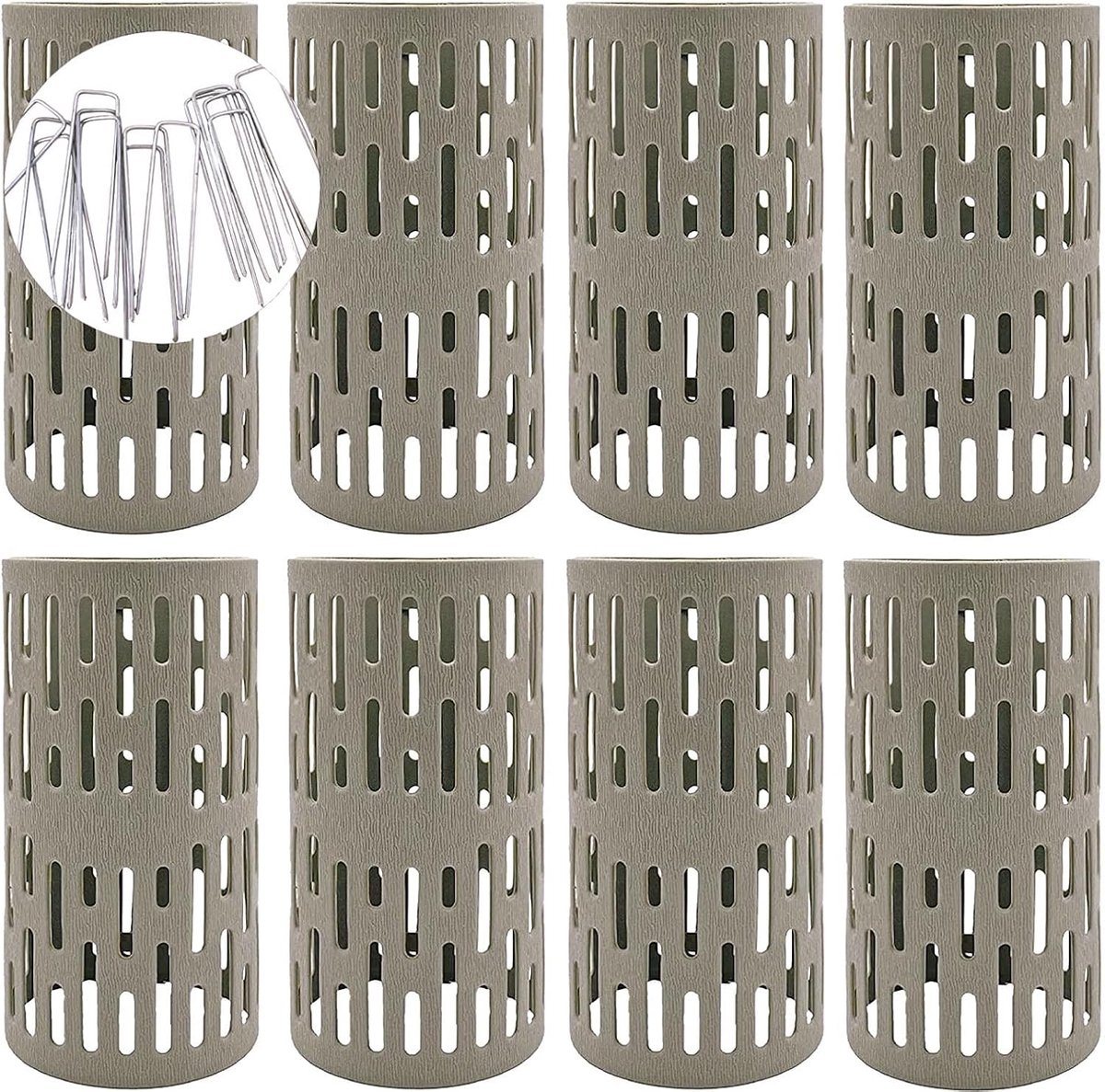 SnelShoppen - Pack van 8 Plant en Stam Bescherming - 20 cm - Plastic Boom Bescherming - Uitbreidbare Schors Bescherming met Ingebouwde Sluithaak - Inc