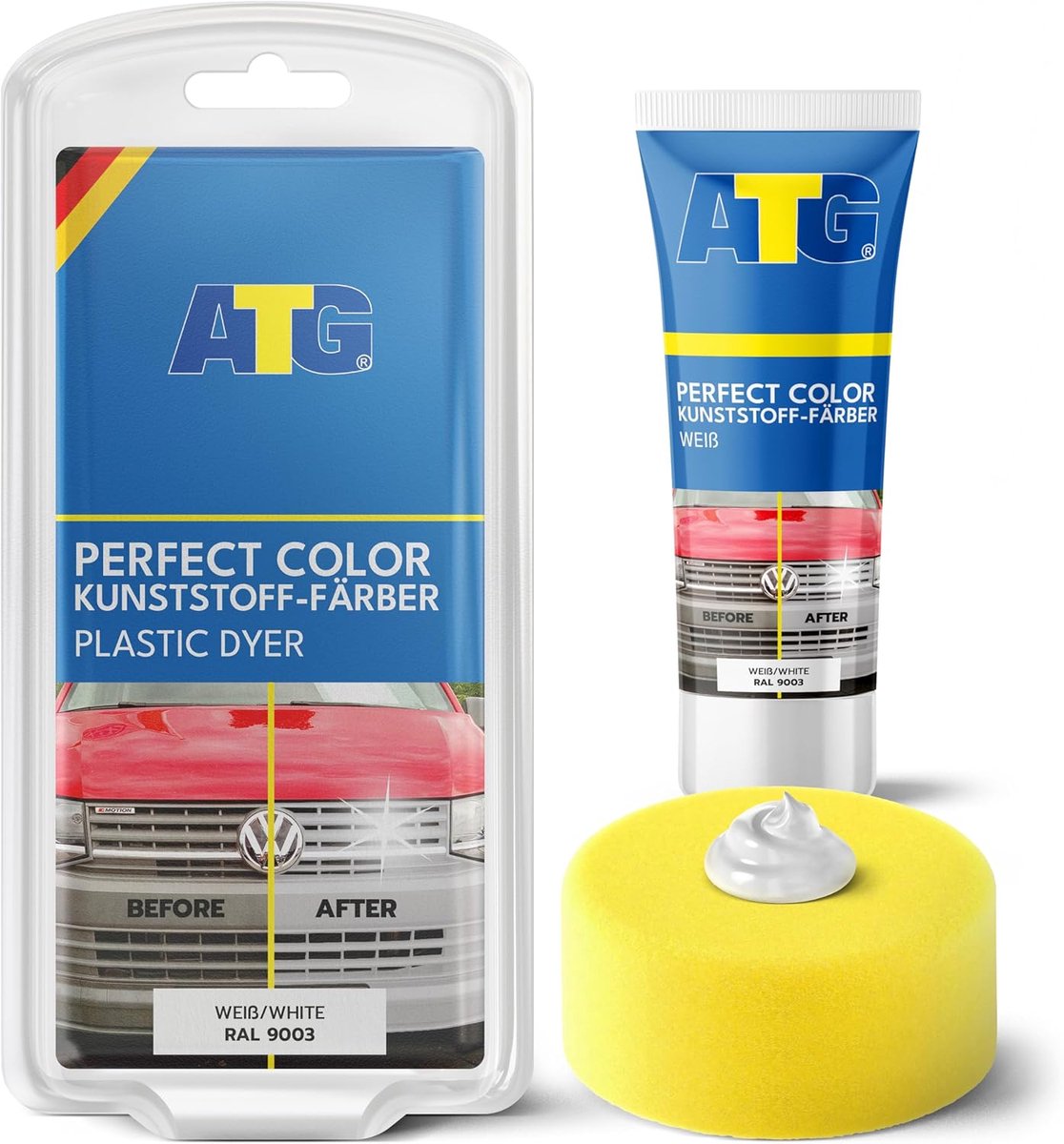 SnelShoppen - Plastic Verf Wit - Premium Coating voor Auto en Motor - Herstelt en Beschermt Plastic Onderdelen - Waterdichte Lak met Langdurige Glans