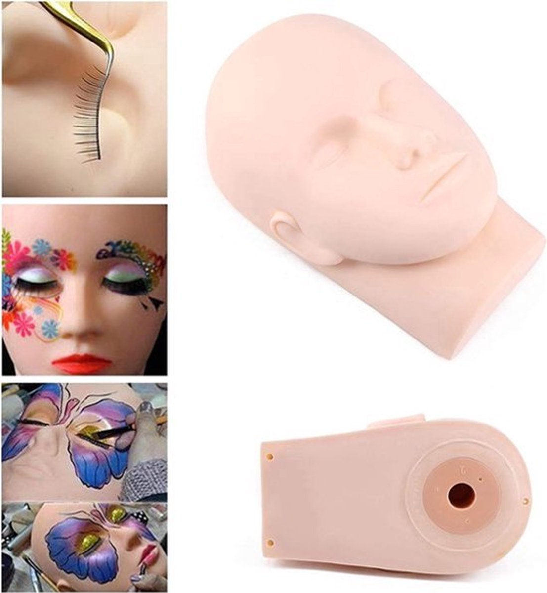 Training Etalagepop Make-up Plat Hoofd Oefenmodel Content Wimpers Wimperverlenging Lip Tattoo.