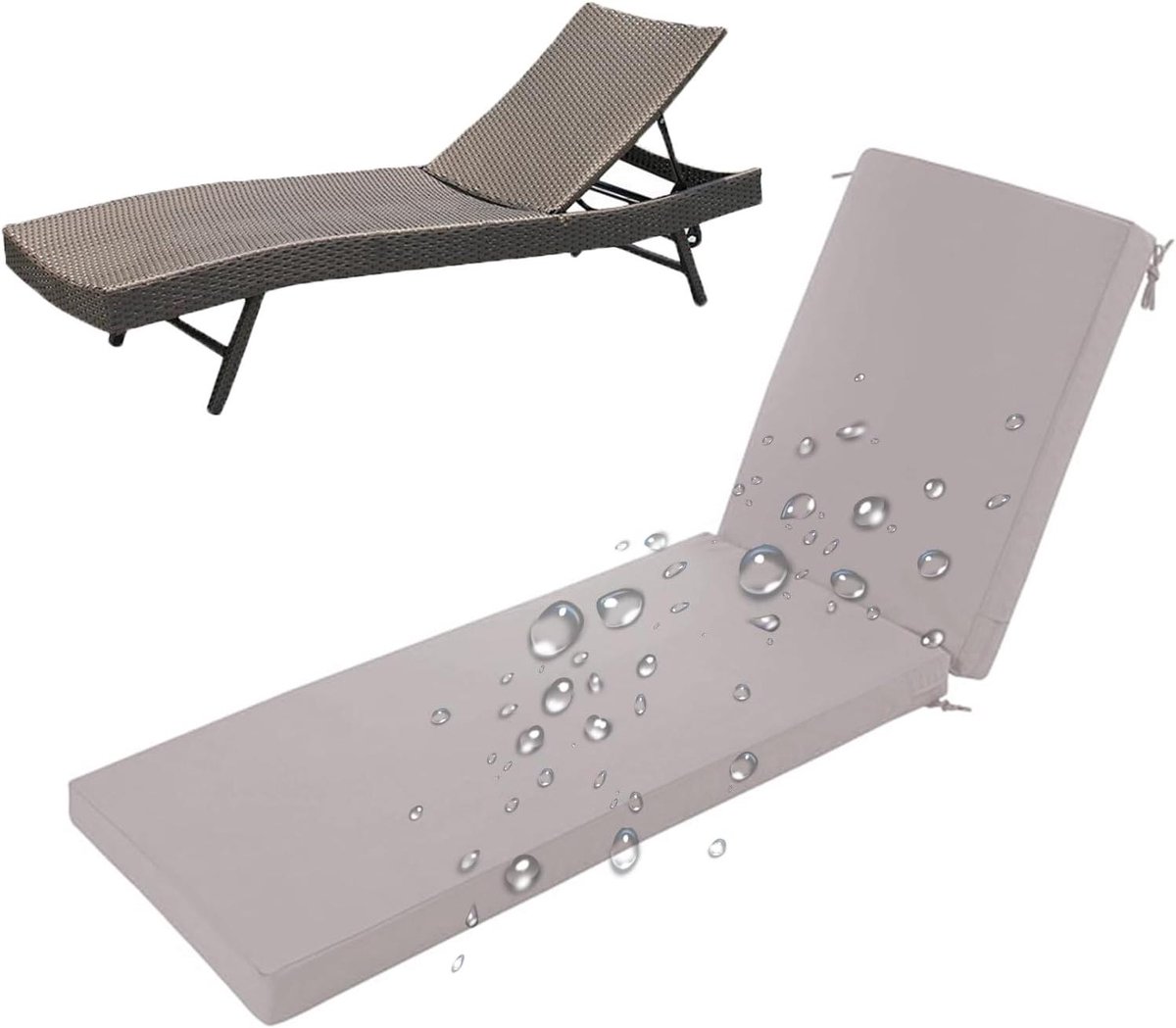 Tuinkussens - Buiten kussens - Comfortabel zitten - Dubbel anti-slip - 190 x 60 cm - Grijs