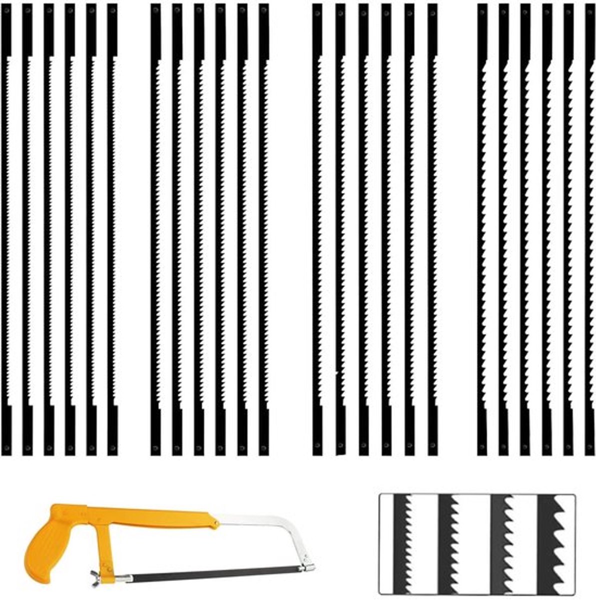 24 stuks decoupeerzaagbladen met pin, 133 mm fijn zaagblad, 10/15/18/24 tanden voor hout en kunststof, gereedschapaccessoires